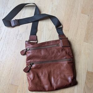 MARGOT cognac brown leather crossbody Bag